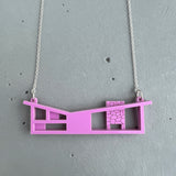 Butterfly Roof Blueprint House Necklace - 3 Colour Options