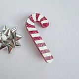 Candy Cane Brooch - Pink or Red