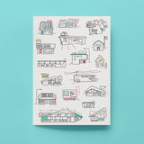 Small Town Americana Art Print | Roadside Buildings
