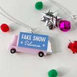 Fake Snow Delivery Truck Necklace