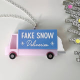 Fake Snow Delivery Truck Necklace