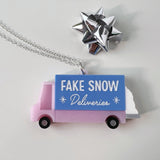 Fake Snow Delivery Truck Necklace