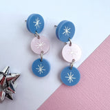 Falling Snowflake Drop Earrings