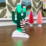 Snowy Cactus and Candy Cane Ornament