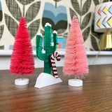 Snowy Cactus and Candy Cane Ornament