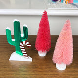 Snowy Cactus and Candy Cane Ornament