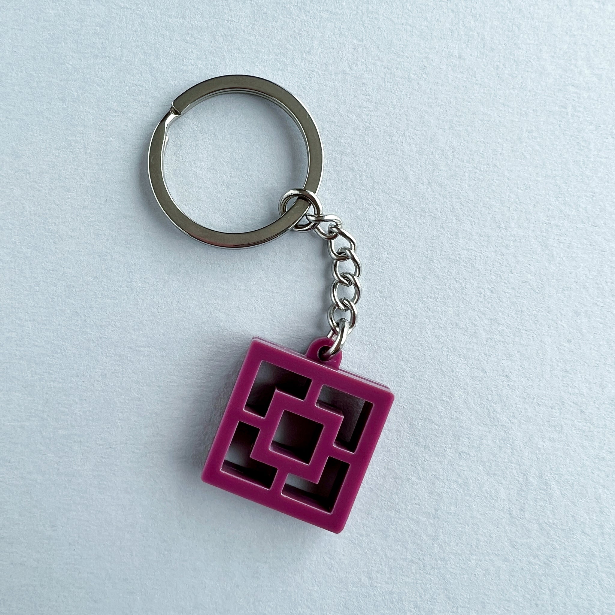 Breeze Block Keyring, Square Pattern – Various Colours – Tiny Scenic