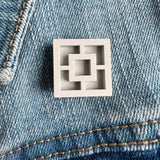 Breeze Block Pin - Square Pattern, Matt Neutrals