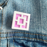 Breeze Block Pin - Square Pattern, Brights