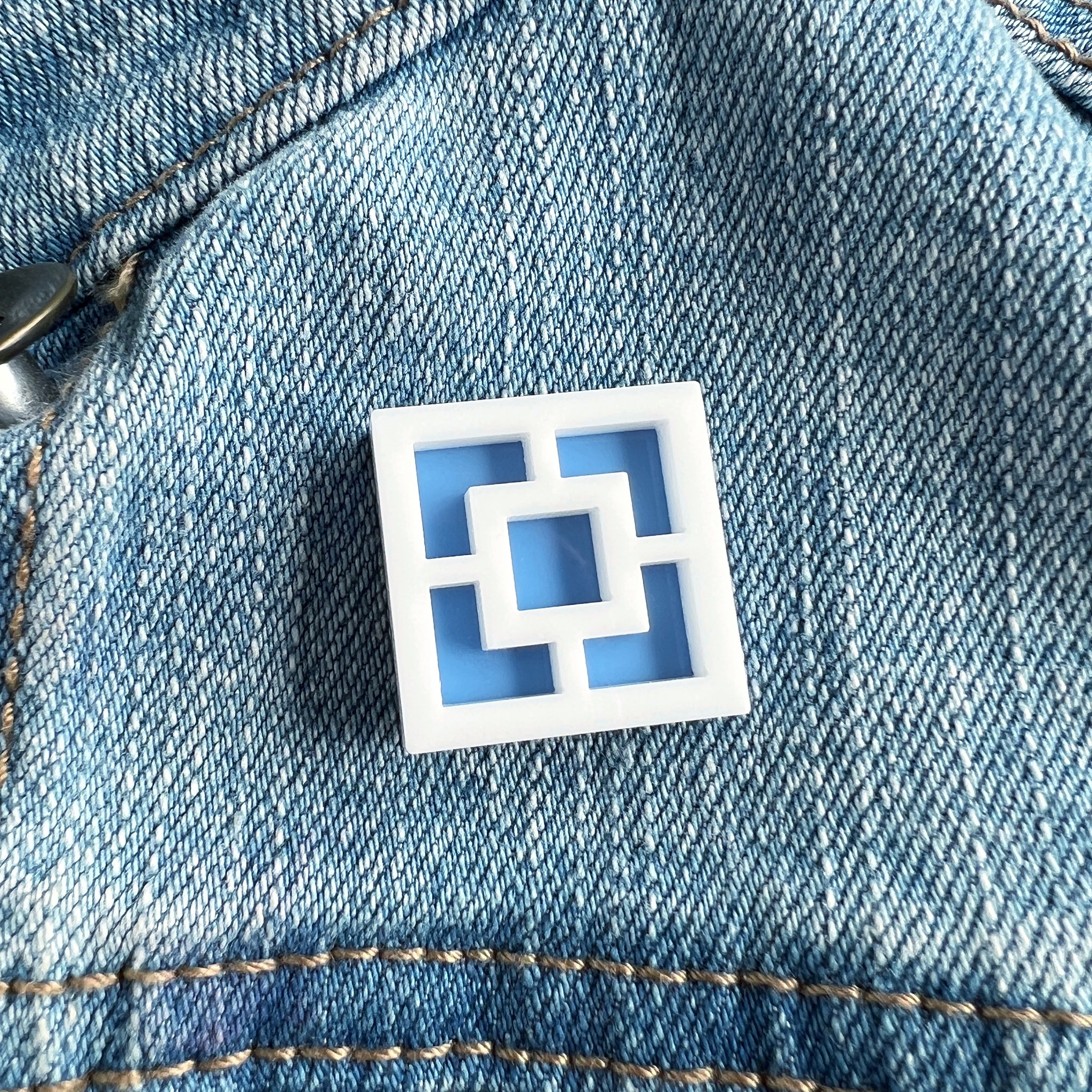 Breeze Block Pin - Square Pattern, Brights