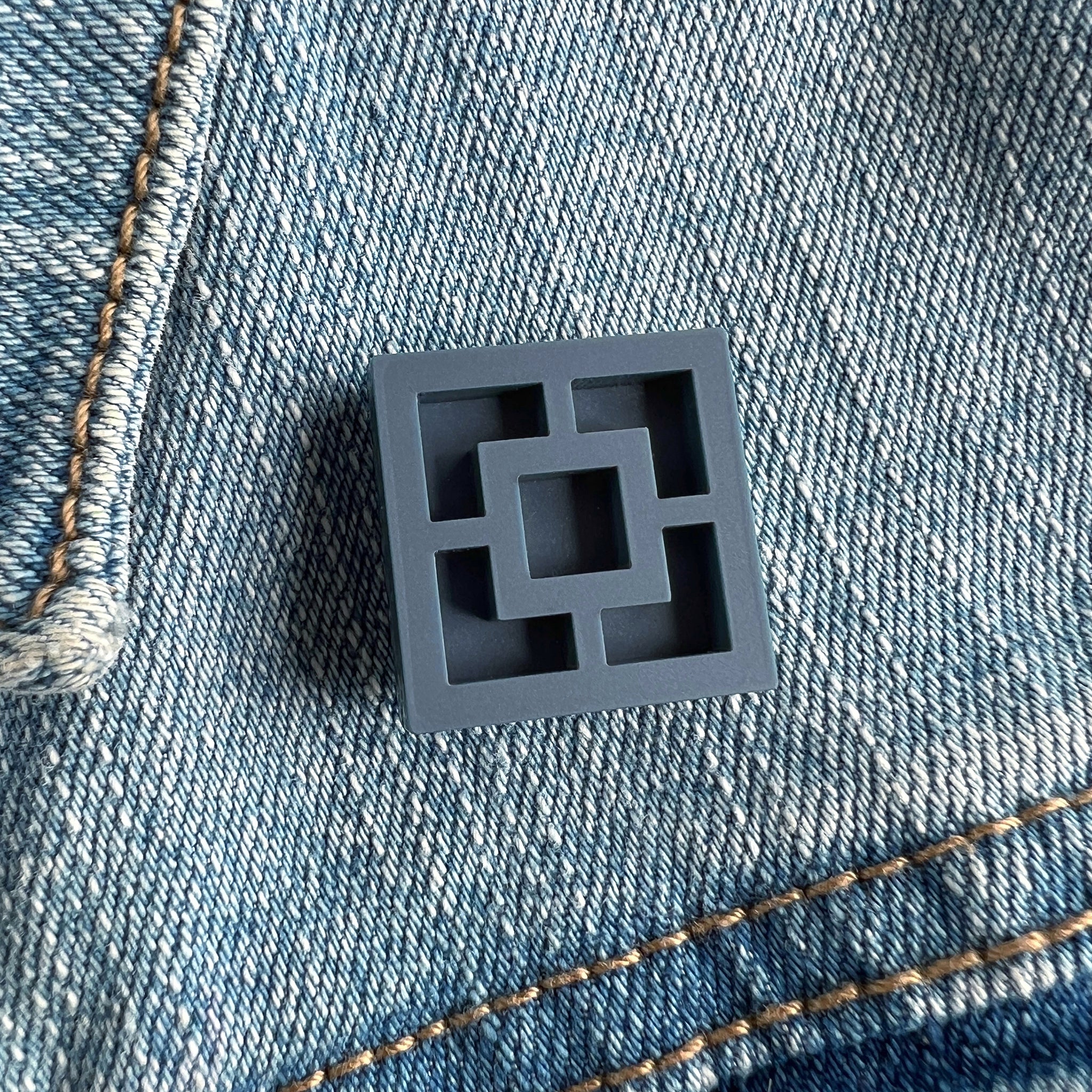 Breeze Block Pin - Square Pattern, Matt Neutrals