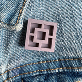Breeze Block Pin - Square Pattern, Matt Neutrals