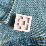 Breeze Block Pin - Square Pattern, Matt Neutrals