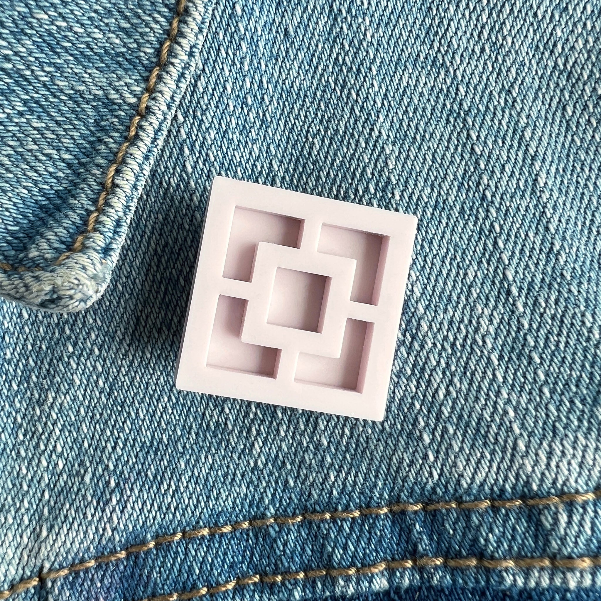 Breeze Block Pin - Square Pattern, Matt Neutrals