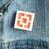 Breeze Block Pin - Square Pattern, Brights