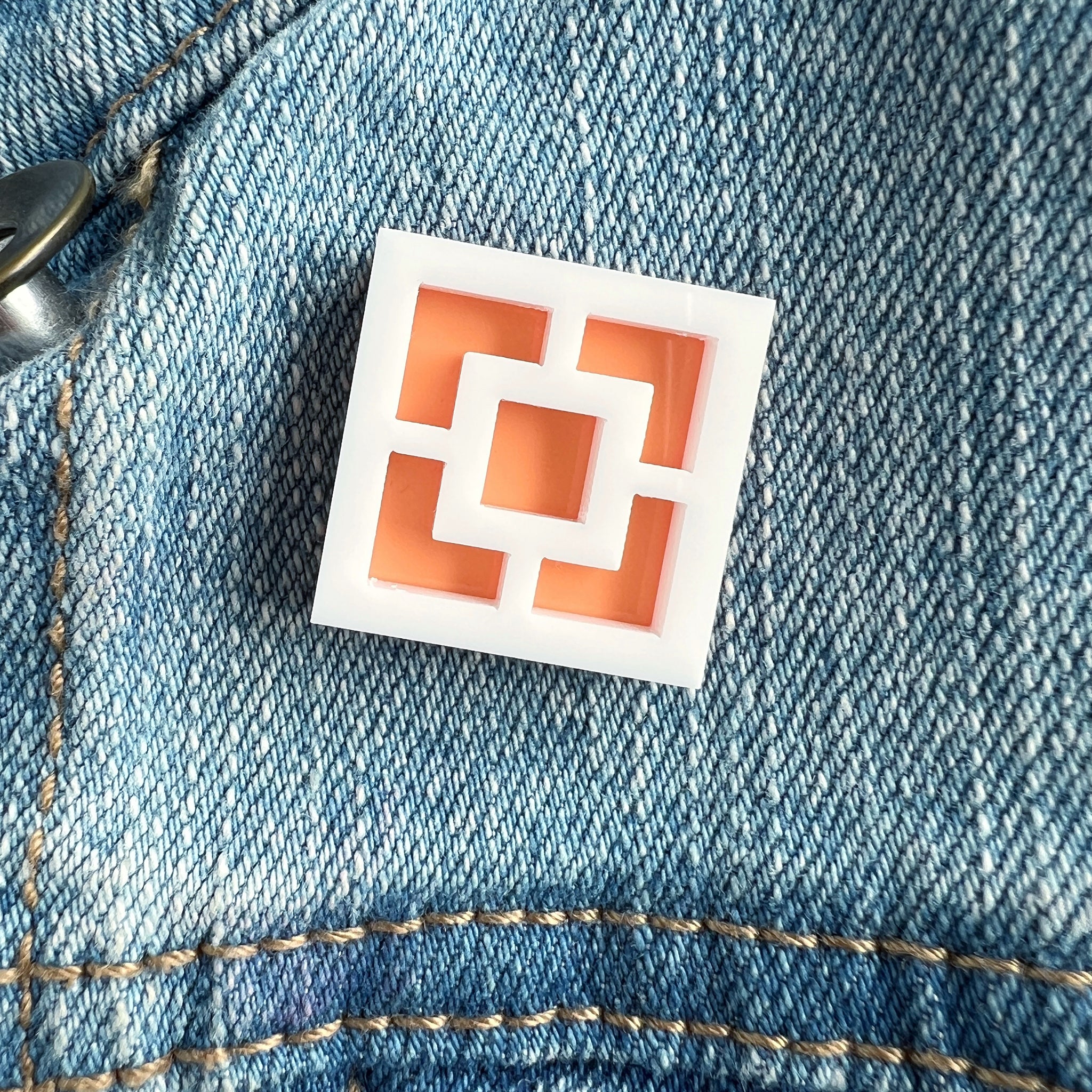 Breeze Block Pin - Square Pattern, Brights