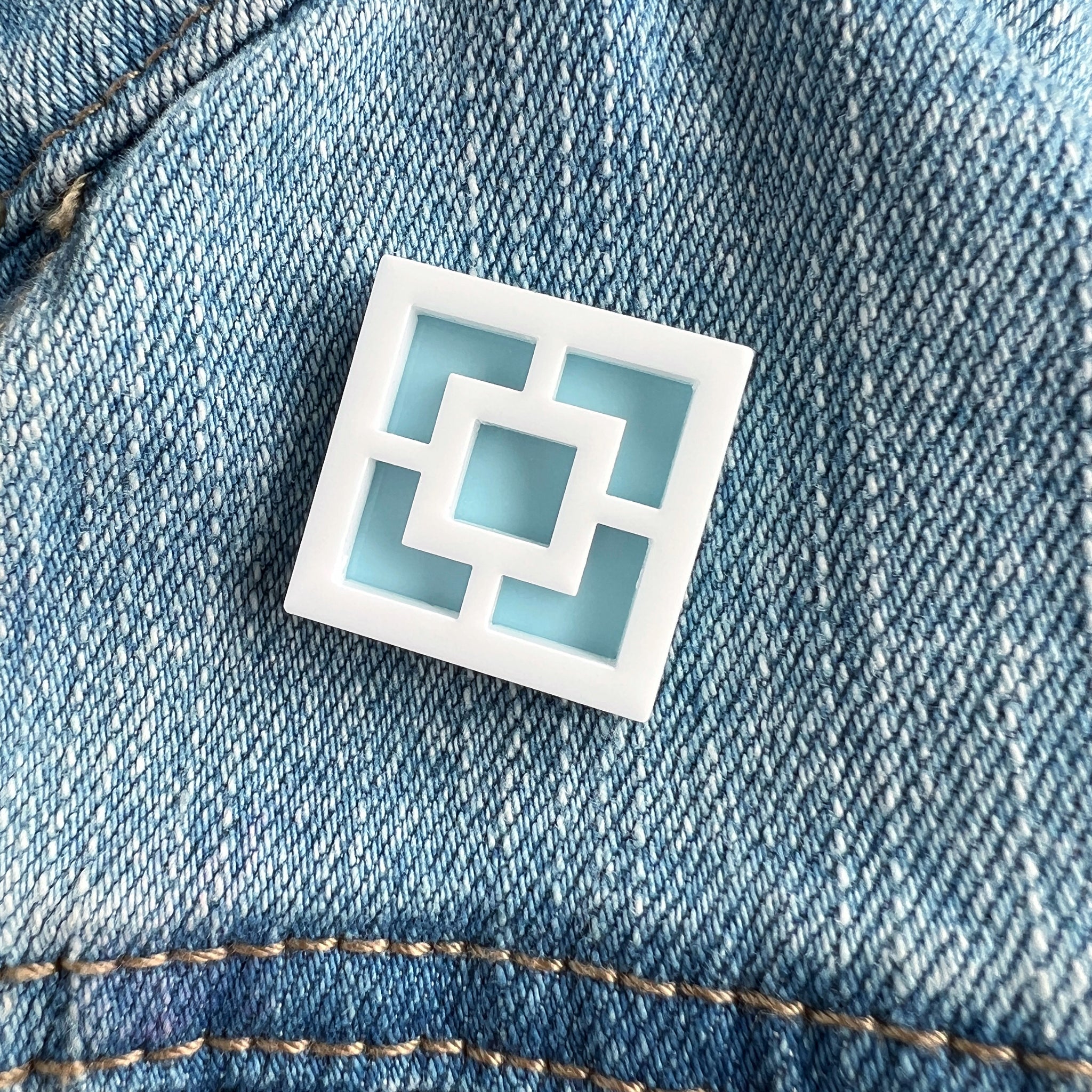 Breeze Block Pin - Square Pattern, Brights