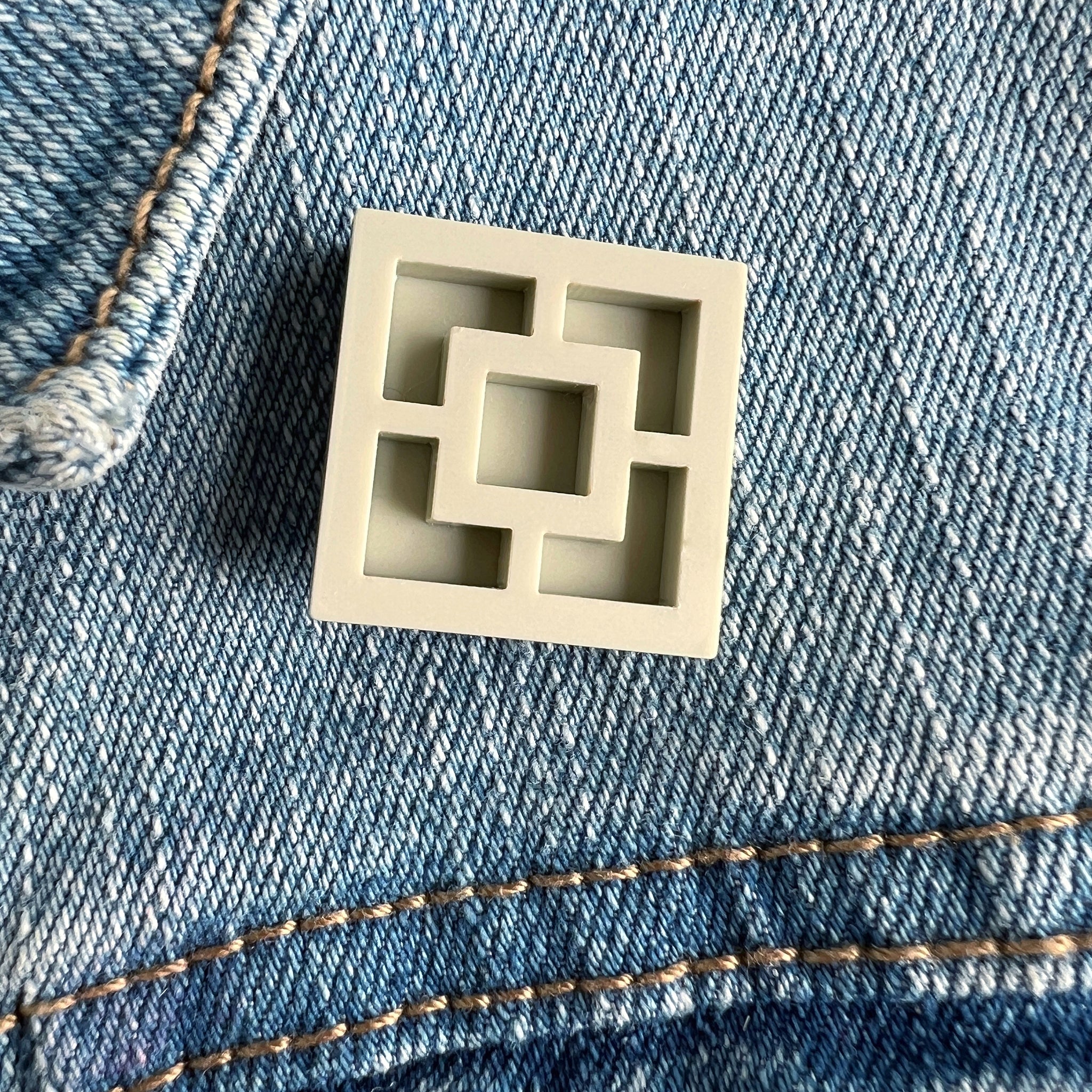 Breeze Block Pin - Square Pattern, Matt Neutrals