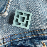 Breeze Block Pin - Square Pattern, Matt Neutrals
