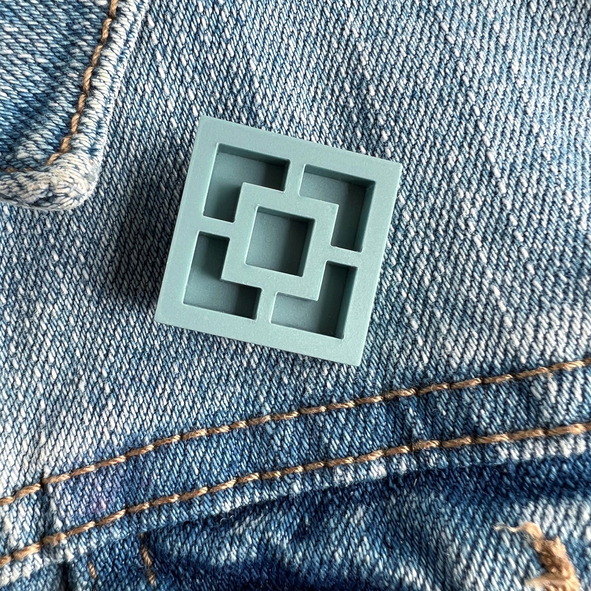 Breeze Block Pin - Square Pattern, Matt Neutrals