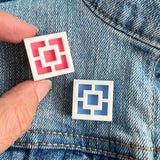 Breeze Block Pin - Square Pattern, Brights