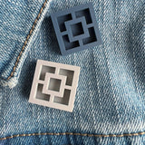 Breeze Block Pin - Leaf Pattern, Matt Neutrals