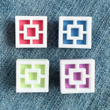 Breeze Block Pin - Square Pattern, Brights
