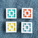 Breeze Block Pin - Square Pattern, Brights