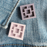 Breeze Block Pin - Leaf Pattern, Matt Neutrals