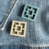 Breeze Block Pin - Square Pattern, Matt Neutrals