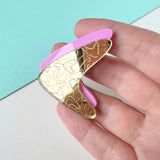 SSF SAMPLE: Double Layered Boomerang Brooch