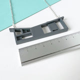 SSF SAMPLE: Matt Grey House Necklace (**PLATED Chain)