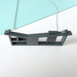 SSF SAMPLE: Matt Grey House Necklace (**PLATED Chain)