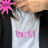 SSF SAMPLE: Bubblegum Pink House Necklace (**PLATED Chain)