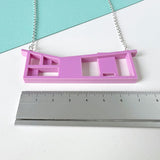 SSF SAMPLE: Bubblegum Pink House Necklace (**PLATED Chain)
