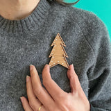 SSF SAMPLE: Statement Walnut Christmas Tree Brooch
