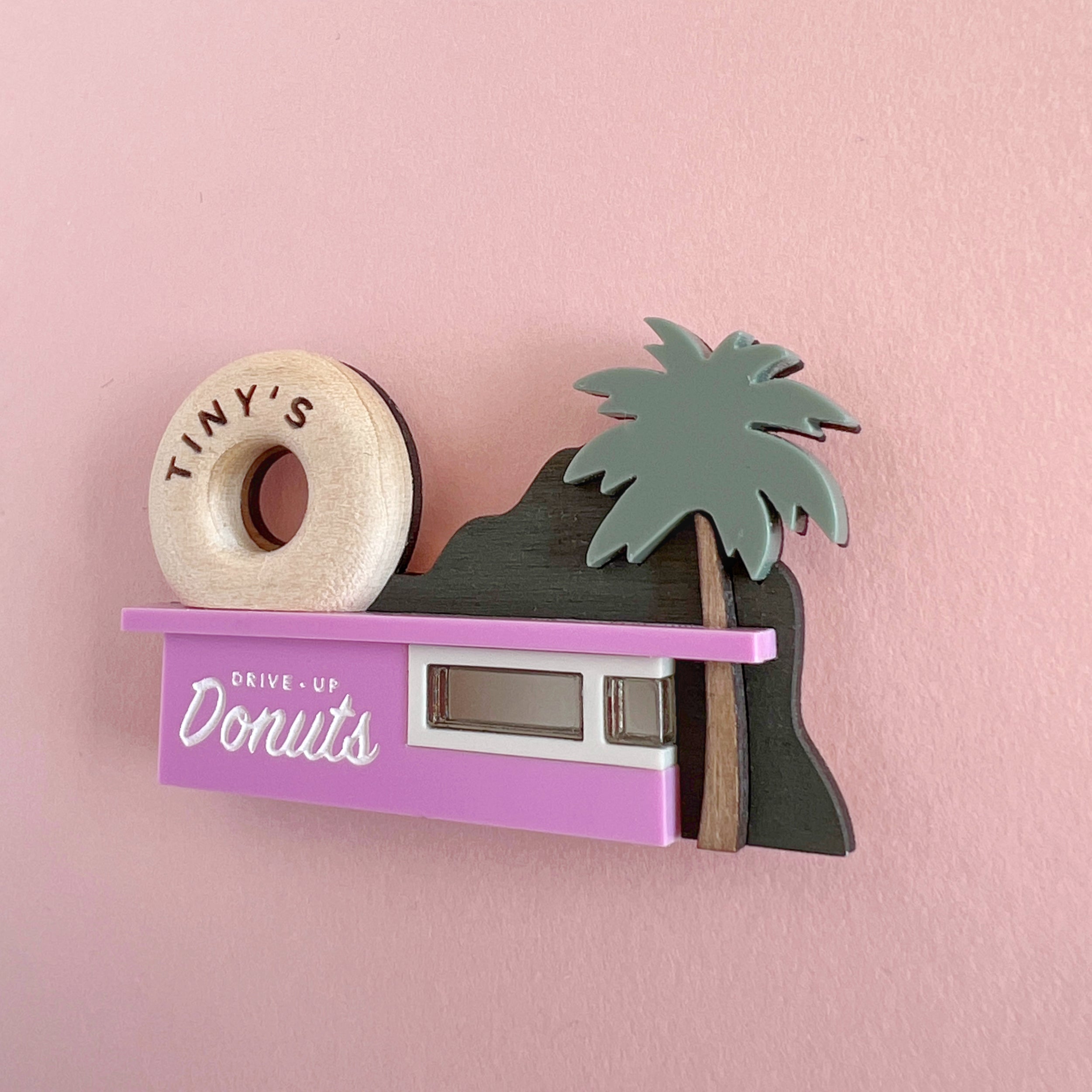 Donut Shop Brooch - Pink - Tiny Scenic