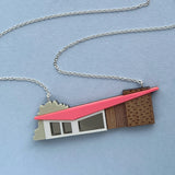 Slant Roof Midcentury House Necklace