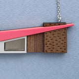 Slant Roof Midcentury House Necklace