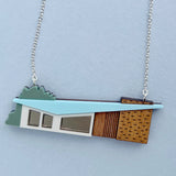 Slant Roof Midcentury House Necklace