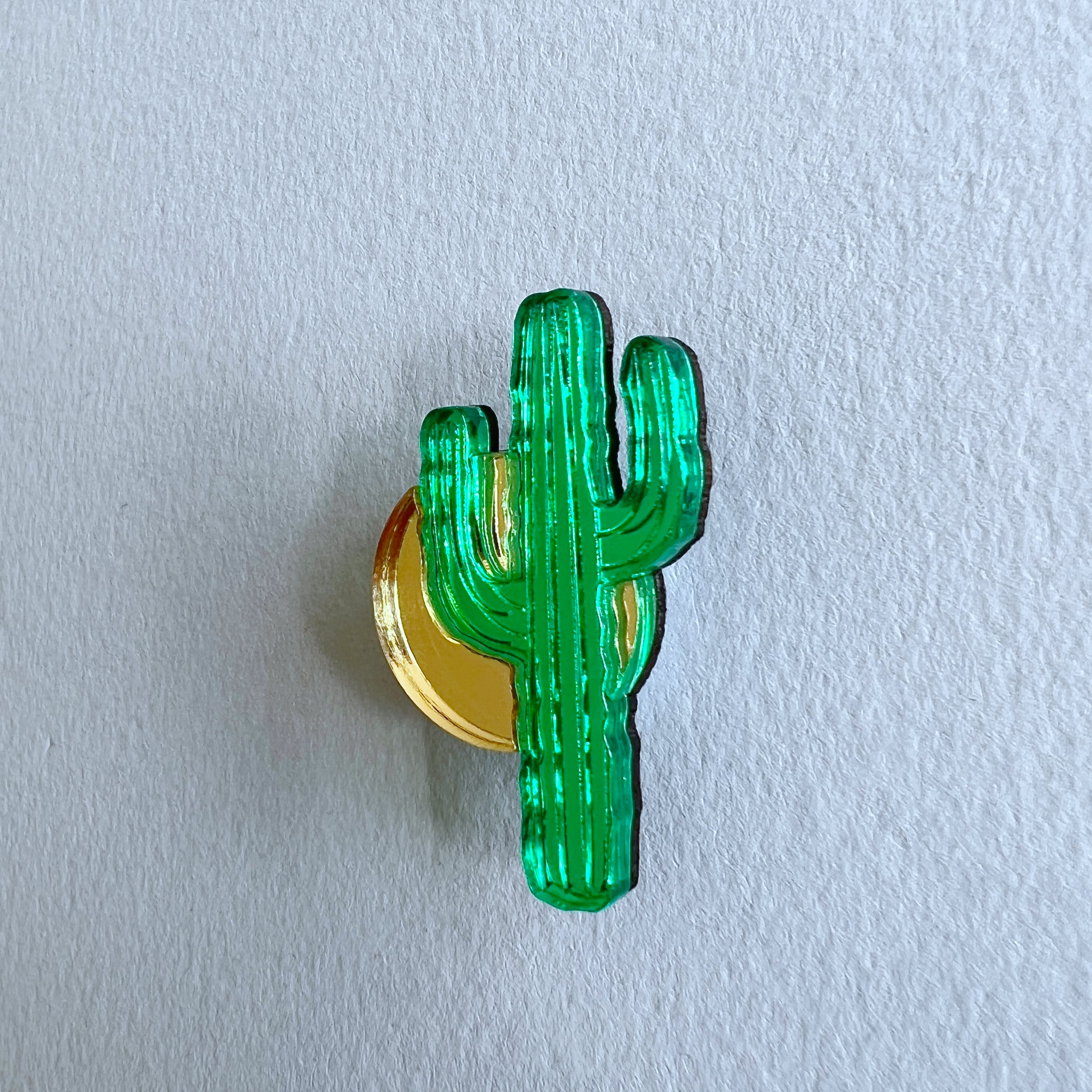 Vintage 1940s Sterling Silver Mexican Brooch Featuring a Cactus and Vintage 1940s Sterling Silver Mexican Brooch Featuring a Cactus and