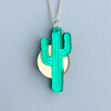 Cactus Necklace - Green / Gold