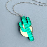 Cactus Necklace - Green / Gold