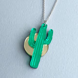 Cactus Necklace - Green / Gold