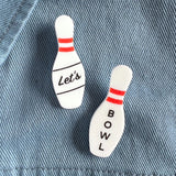 Bowling Pin Pin Set - Let's Bowl