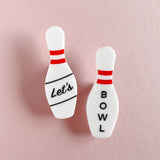 Bowling Pin Pin Set - Let's Bowl