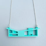 Butterfly Roof Blueprint House Necklace - 3 Colour Options