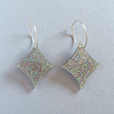 Starburst Earrings - Silver Holographic Glitter